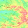 Mapa topográfico Aroche, altitud, relieve