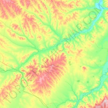 Mapa topográfico сельское поселение Цаган-Ола, altitud, relieve