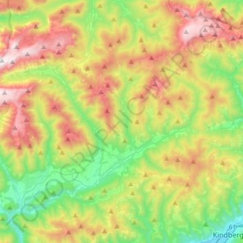 Mapa topográfico Turnau, altitud, relieve