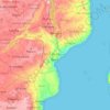 Mapa topográfico Mozambique, altitud, relieve