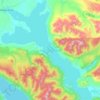 Mapa topográfico Lago Panguipulli, altitud, relieve