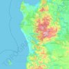 Mapa topográfico Provincia de Arauco, altitud, relieve