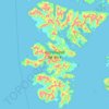 Mapa topográfico Isla Duque de York, altitud, relieve