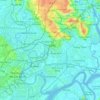Mapa topográfico Thủ Đức, altitud, relieve