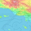 Mapa topográfico Ventura County, altitud, relieve