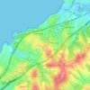 Mapa topográfico Guéthary, altitud, relieve