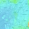 Mapa topográfico Osaka, altitud, relieve