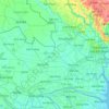Mapa topográfico Long An province, altitud, relieve