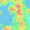 Mapa topográfico North West England, altitud, relieve