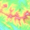 Mapa topográfico Sierra de Tentudía, altitud, relieve