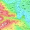 Mapa topográfico 仙台城, altitud, relieve