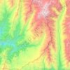 Mapa topográfico Santuario de la Naturaleza Yerba Loca, altitud, relieve