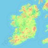 Mapa topográfico Irlanda, altitud, relieve