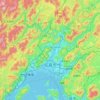 Mapa topográfico Hiroshima, altitud, relieve