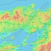 Mapa topográfico 近畿地方, altitud, relieve